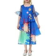 Phenas Encanto Costume Dress Kids Girls Isabella Dress Cosplay Costume Mirabel Madrigal Summer Princess Dress Up